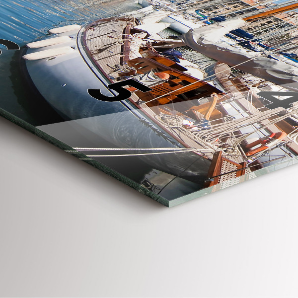 Wanduhr modern quadratisch Yachthafen von Marseille Frankreich