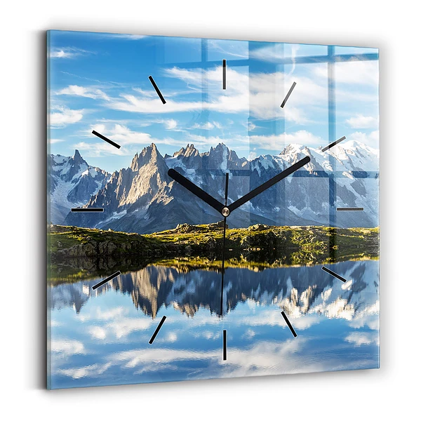 Wanduhr quadratisch Chamonix-Tal, Französische Alpen