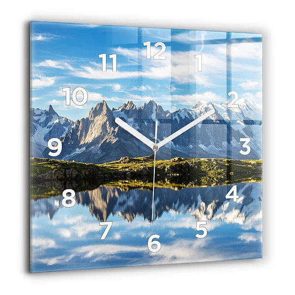 Wanduhr quadratisch Chamonix-Tal, Französische Alpen