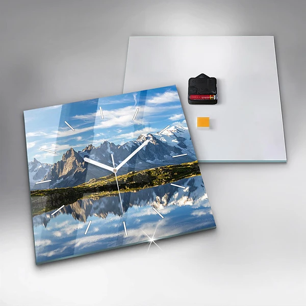 Wanduhr quadratisch Chamonix-Tal, Französische Alpen