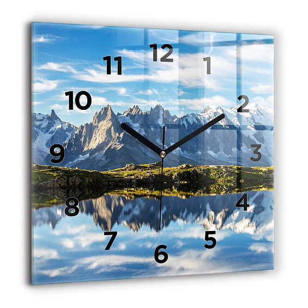 Wanduhr quadratisch Chamonix-Tal, Französische Alpen
