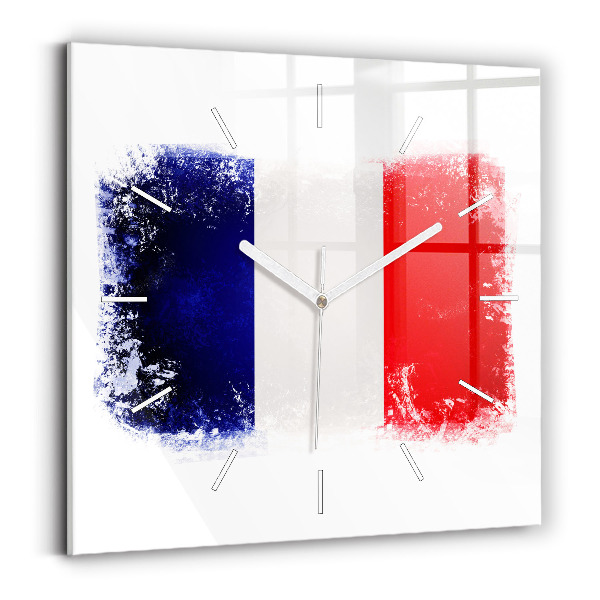 Wanduhr quadratisch Flagge von Frankreich