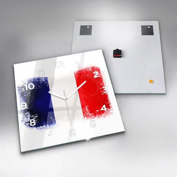 Wanduhr quadratisch Flagge von Frankreich