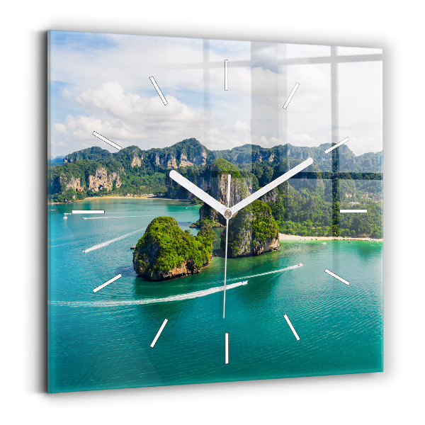 Wanduhr modern quadratisch Insel in Thailand