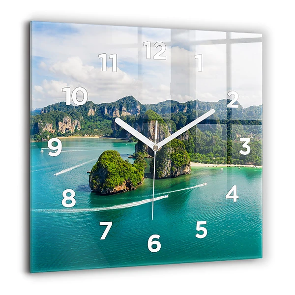 Wanduhr modern quadratisch Insel in Thailand