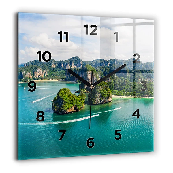 Wanduhr modern quadratisch Insel in Thailand