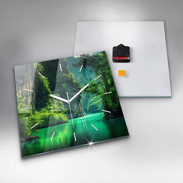 Wanduhr quadratisch mit motiv Naturlandschaft in Thailand