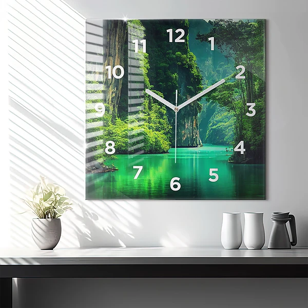 Wanduhr quadratisch mit motiv Naturlandschaft in Thailand