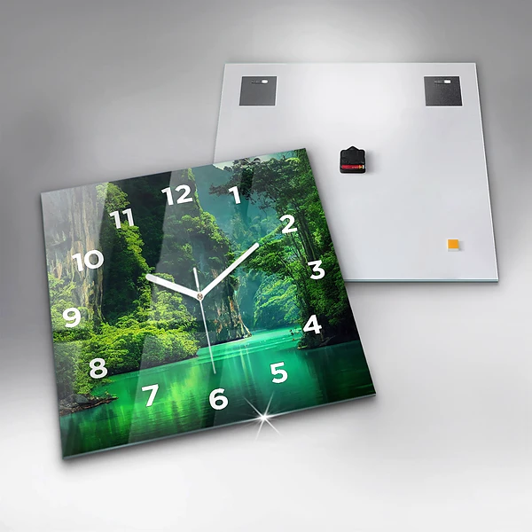 Wanduhr quadratisch mit motiv Naturlandschaft in Thailand