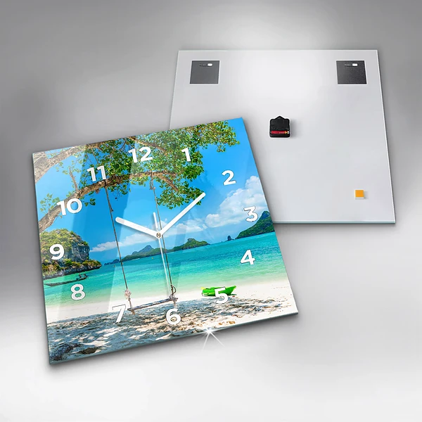 Wanduhr quadratisch Sonnige Insel Thailand