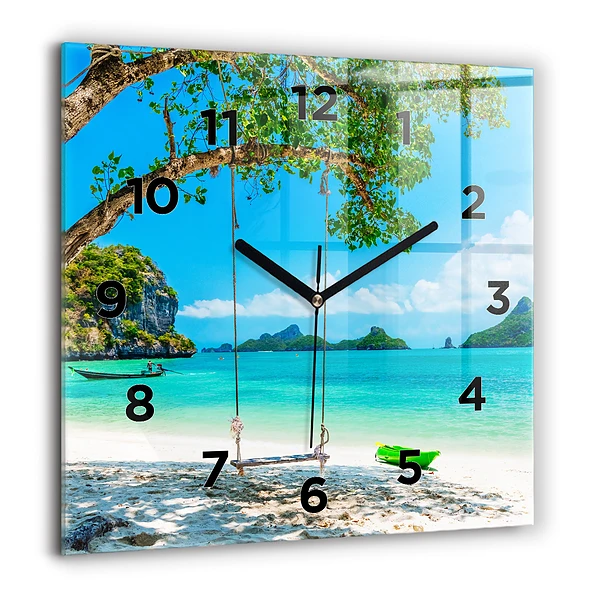 Wanduhr quadratisch Sonnige Insel Thailand