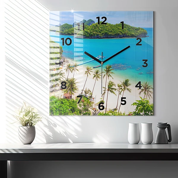 Wanduhr quadratisch mit motiv Nationalpark Thailand