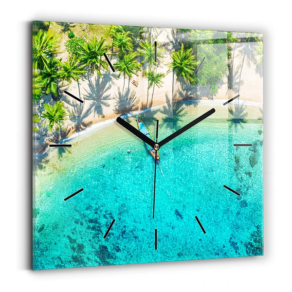Wanduhr quadratisch mit motiv Tropischer Strand von Koh Tao