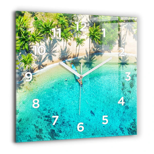 Wanduhr quadratisch mit motiv Tropischer Strand von Koh Tao
