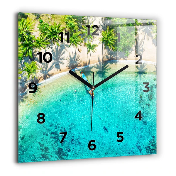 Wanduhr quadratisch mit motiv Tropischer Strand von Koh Tao