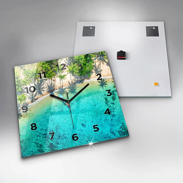 Wanduhr quadratisch mit motiv Tropischer Strand von Koh Tao
