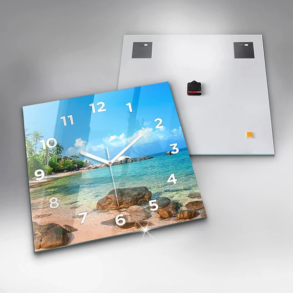 Wanduhr quadratisch Schöner Strand in Thailand