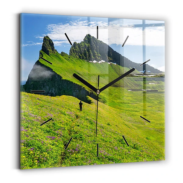 Wanduhr quadratisch mit motiv Hornstrandir Naturreservat Island