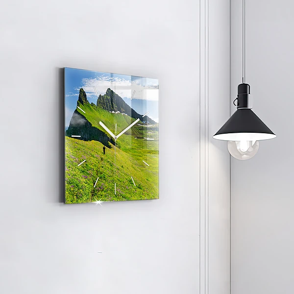 Wanduhr quadratisch mit motiv Hornstrandir Naturreservat Island