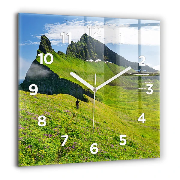 Wanduhr quadratisch mit motiv Hornstrandir Naturreservat Island