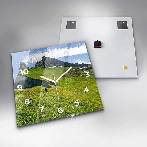 Wanduhr quadratisch mit motiv Hornstrandir Naturreservat Island