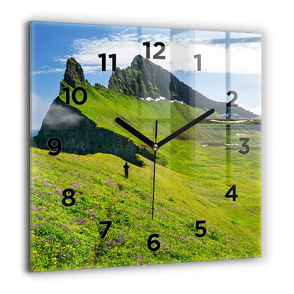 Wanduhr quadratisch mit motiv Hornstrandir Naturreservat Island