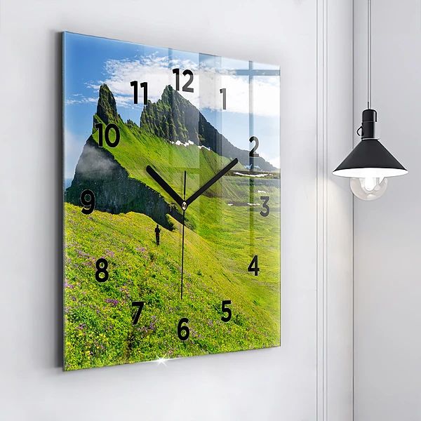 Wanduhr quadratisch mit motiv Hornstrandir Naturreservat Island