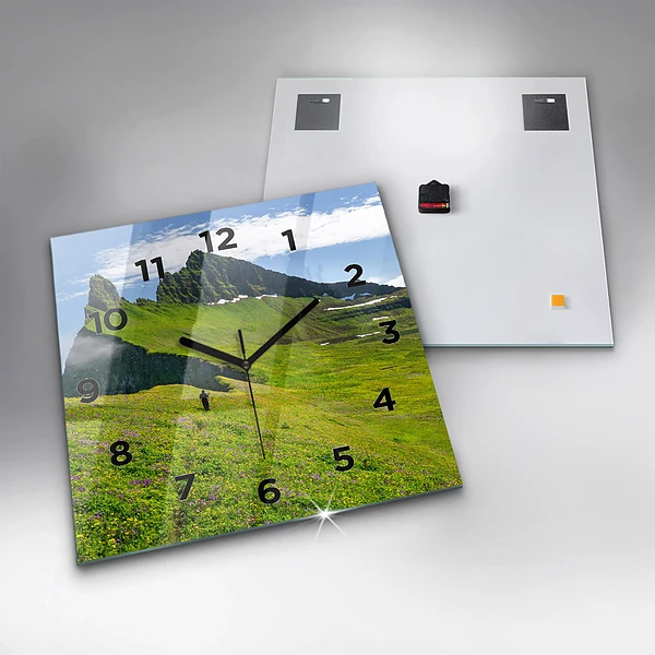 Wanduhr quadratisch mit motiv Hornstrandir Naturreservat Island