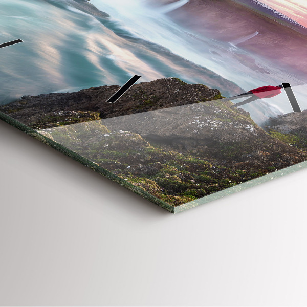 Wanduhr quadratisch mit motiv Landschaft mit Wasserfall