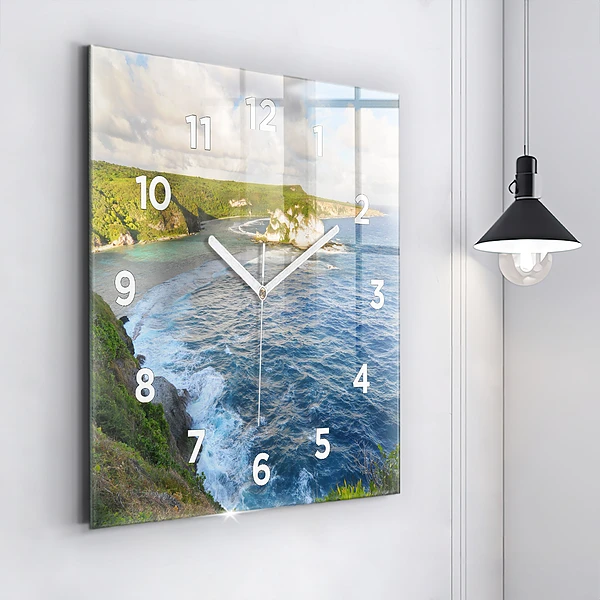 Wanduhr quadratisch mit motiv Ozeanische Küste