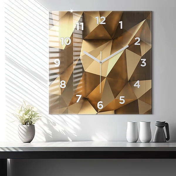 Wanduhr quadratisch Geometrische Textur