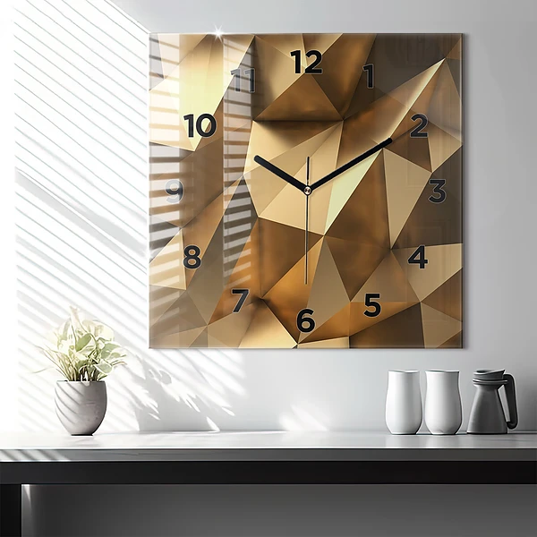 Wanduhr quadratisch Geometrische Textur