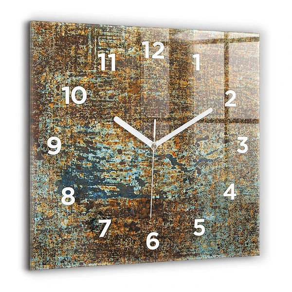 Wanduhr quadratisch mit motiv Textur von altem Metall