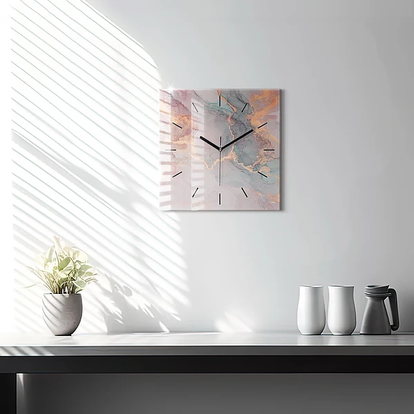 Wanduhr quadratisch mit motiv Marmor Textur