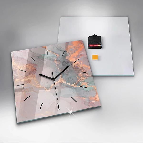 Wanduhr quadratisch mit motiv Marmor Textur