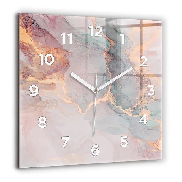 Wanduhr quadratisch mit motiv Marmor Textur