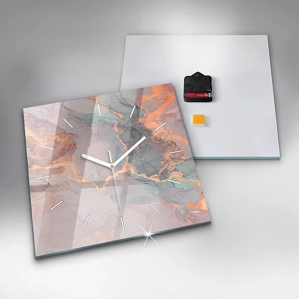 Wanduhr quadratisch mit motiv Marmor Textur