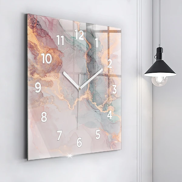 Wanduhr quadratisch mit motiv Marmor Textur