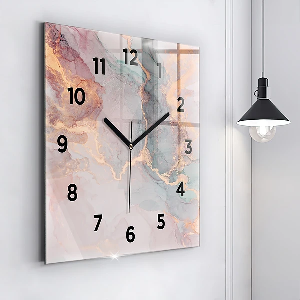 Wanduhr quadratisch mit motiv Marmor Textur