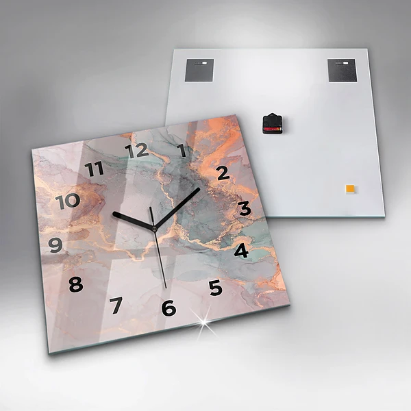 Wanduhr quadratisch mit motiv Marmor Textur