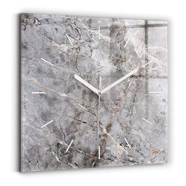 Wanduhr quadratisch Grauer Granit-Marmor-Stein