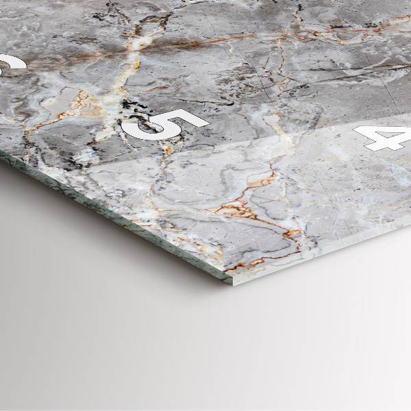 Wanduhr quadratisch Grauer Granit-Marmor-Stein