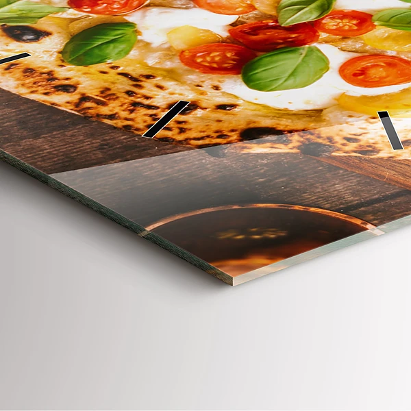 Wanduhr modern quadratisch Italienische Pizza