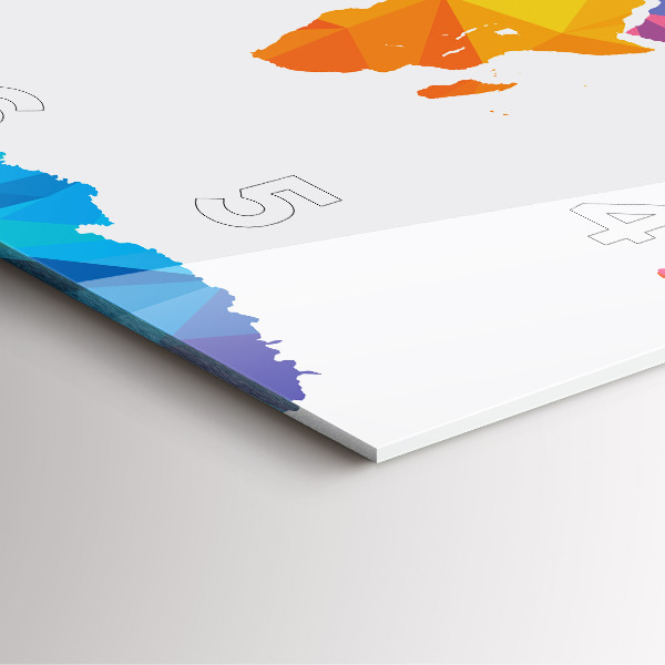 Wanduhr quadratisch Abstrakte Weltkarte