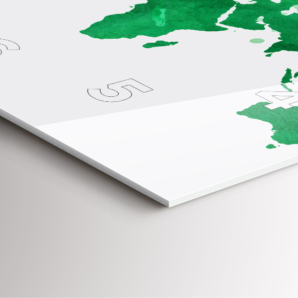 Wanduhr quadratisch Grüne Weltkarte