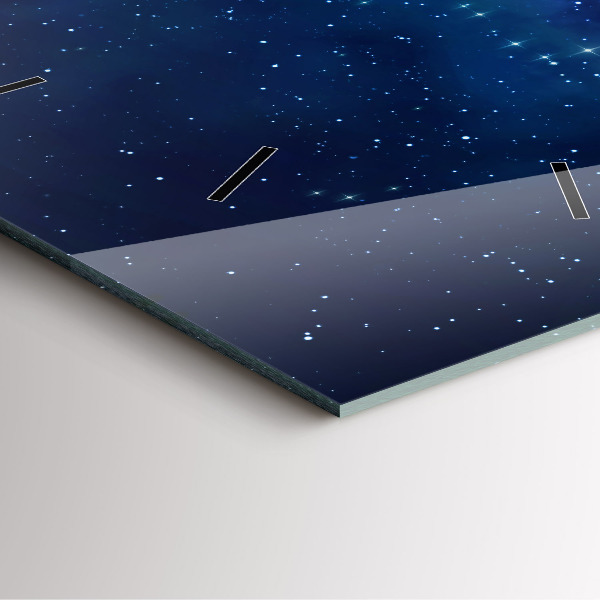 Wanduhr quadratisch Dunkler Sternenhimmel