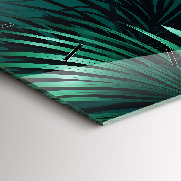 Wanduhr quadratisch Tropische Blätter