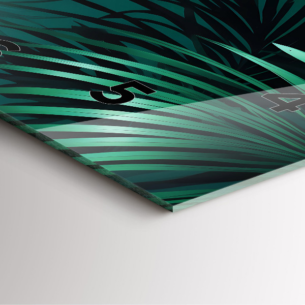 Wanduhr quadratisch Tropische Blätter