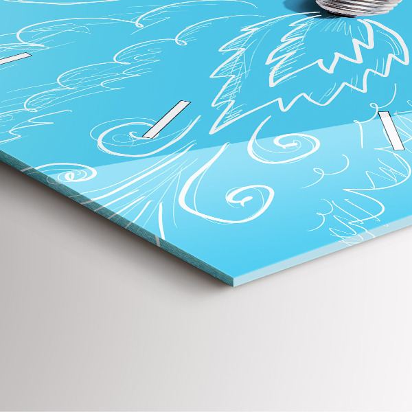 Wanduhr quadratisch mit motiv Glühbirne Zeichnung