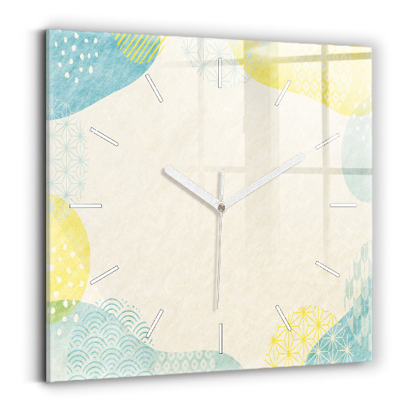 Wanduhr modern quadratisch Gemusterter Rahmen